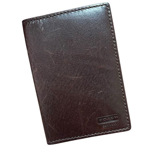 Coach Vintage Mahogany brown water buffalo card wallet - Picture 2 of 11